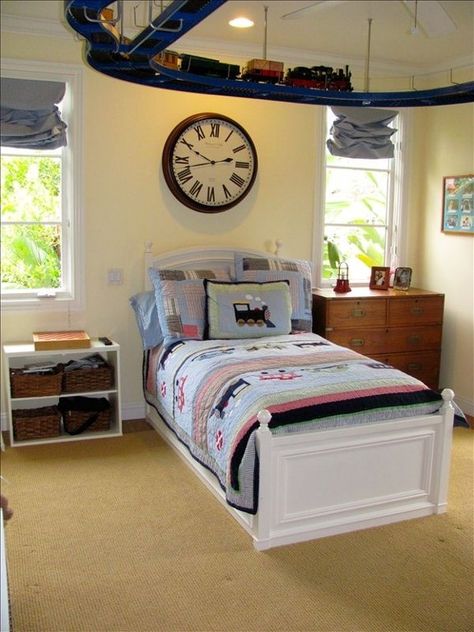 pinterest kid bedroom designs | Love the train track! Train Bedroom Decor, Softball Bedroom, Train Bedroom, Bedroom Ideas Pinterest, La Jolla San Diego, San Diego Vacation, Train Decor, Train Room, Toddler Boys Room