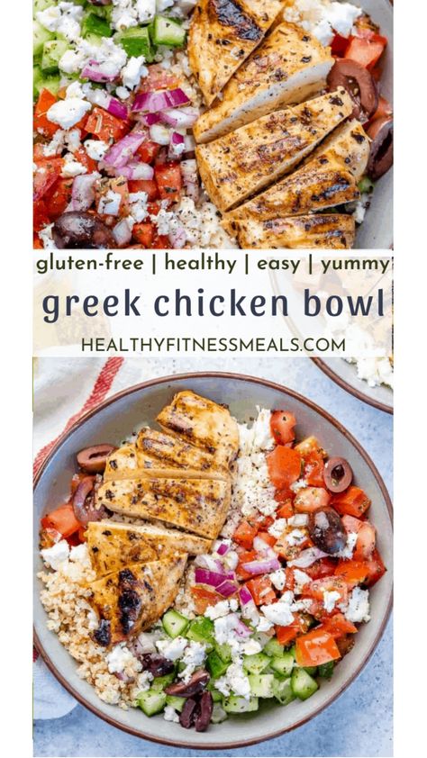 Greek Chicken Bowl Keto Chicken Bowl Recipes, Barbecue Chicken Bowl, Greek Gyro Bowl, Greek Chicken Quinoa Bowl, Greek Chicken Bowls With Tzatziki, Greek Chicken Orzo Bowl, Greek Bowls Chicken, Chicken Greek Bowls, Healthy Chicken Bowls