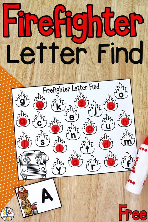 Community Helper Letter Activities, Firefighter Books Preschool, Fire Math Activities Preschool, F Is For Fireman Craft, Fireman Theme Preschool, Fire Safety Preschool Literacy, Fire Truck Ideas For Preschool, Safety Projects For Preschoolers, Fire Safety Letter Activities