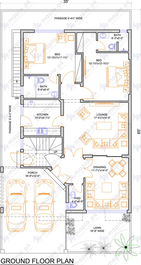 Best Floor Plans, 10 Marla House Plan, Home Map Design, 30x50 House Plans, 20x40 House Plans, 2bhk House Plan, Three Bedroom House Plan, Bungalow Floor Plans, Indian House Plans