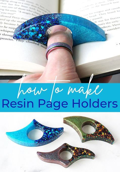 Resin Pencil Holder, Page Holder Diy, Epoxy Resin Ideas Projects, Resin Book Page Holder, Resin Page Holder, Unique Resin Crafts, Resin Book Holder, Things To Make With Resin Gift Ideas, Epoxy Bookmark Ideas