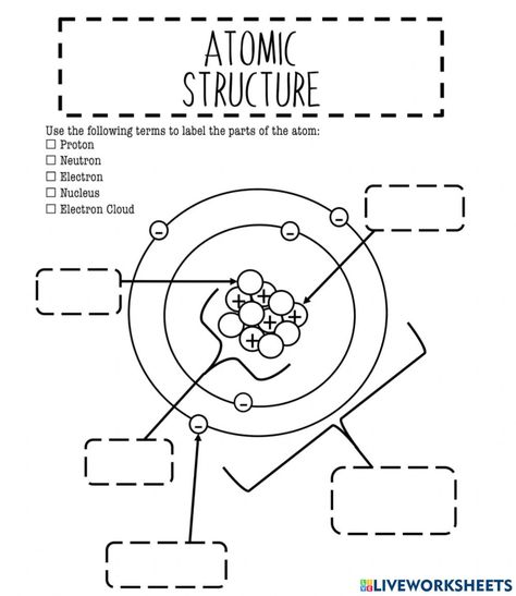 Structure Of An Atom, Chemistry Worksheets, Atomic Structure, Teaching Chemistry, 8th Grade Science, Chemistry Lessons, 6th Grade Science, Level 7, Science Worksheets