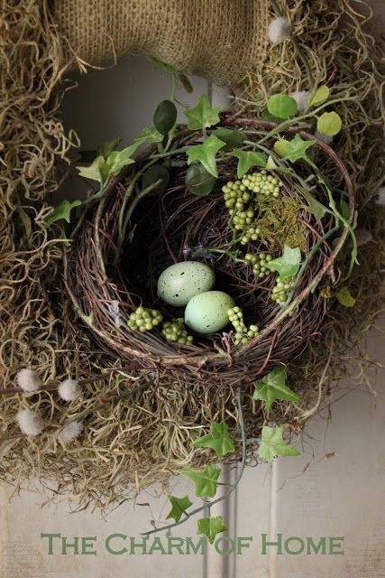 Diy – Velikonoce, Bird Nest Craft, Dekoratívne Vence, Deco Floral, Halloween Make, Arte Floral, Bird Nest, Easter Wreaths, Spring Crafts