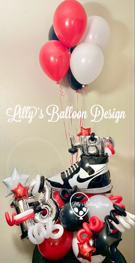 #nike #pandashoes #jordan #sneakers #airmax #airjordan #sneakerhead #fashion #favorite#birthdayballoons #lillysballoondesign #shoes #birthdaygirl #nikeairmax #texas #nikeshoes #kicks #fitness #sanantonio #hypebeast #jordans #supreme #streetwear #style #kicksonfire #nikeairforce #airforce #familyfun #birthdayboy #birthdayvibes Sneaker Head Theme Party, Nike Birthday Party Ideas, Nike Birthday, Nike Party, Basketball Themed Birthday Party, Jordan Baby Shower, Party Planning Business, Sneaker Ball, Supreme Streetwear