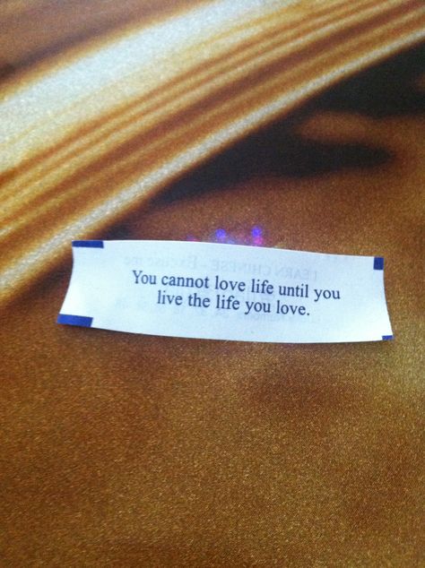 You can not love life until you live the life you love... #fortune cookie Brownie Quotes, Fortune Quotes, Note Jar, Fortune Cookie Quotes, Cookie Quotes, Fortune Cookies, Words Of Wisdom Quotes, Witty Quotes, Not Love