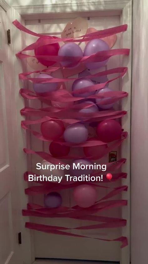 MORNING BIRTHDAY Surprise Tradition!!🎈🎂 We started this years ago and it is my favorite way to start birthdays at our house!  #birthday #birthdayhack #momhack #familyfun #momsoftiktok Morning Birthday Surprise, Creative Birthday Gifts For Mom, Morning Birthday, Birthday Hacks, Suprise Birthday, Surprise Birthday Decorations, Birthday Morning Surprise, Birthday Morning, Secret Party