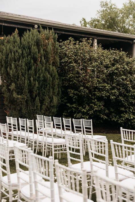 Throwing it back to a summer wedding at The Cordelle, where the clean lines of our white chiavari chairs pop against the greenery of the garden 🌿 Outdoor Wedding Ceremony Seating, Simple Garden Wedding, Chiavari Chairs Wedding, The Cordelle, Chivari Chairs, Wedding Ceremony Seating, Aisle Markers, Simple Garden, Wedding Aisle Decorations