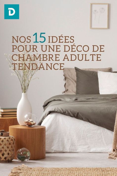 La chambre à coucher doit être soigneusement décorée. Voici 15 idées pour adopter une décoration tendance pour une chambre d'adulte. Deco Originale, Home Decor Decals, Bedroom, Bed, Home Decor, Home Décor