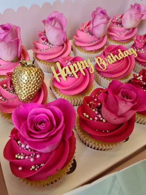 40 Shades Of Pink Party, 30th Birthday Cupcake Ideas For Women, Shades Of Pink Birthday Cake, Pink Birthday Cupcakes, Pink 30th Birthday Party, 70th Birthday Party Ideas For Mom, 30th Birthday Cupcakes, Fancy Treats, 45 Birthday