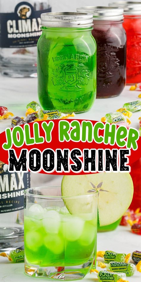 Watermelon Jolly Rancher Moonshine, Green Apple Moonshine Recipe, Cotton Candy Moonshine Recipe, Moonshine With Everclear, Jolly Rancher Moonshine Recipes, Coffee Moonshine Recipe, Grape Jolly Rancher Moonshine, Crock Pot Moonshine Recipes, Rootbeer Moonshine Recipes