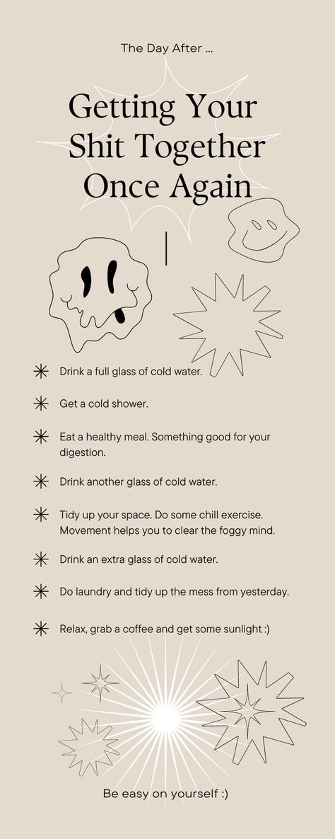 The day after the night out 🦋🤘 Be easy on yourself :) Be Easy On Yourself, Foggy Mind, Declutter Your Life, Cold Shower, Doing Laundry, The Day After, Tidy Up, Cold Water, Night Out