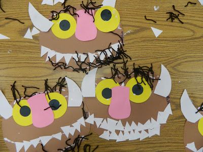 Where the Wild Things Are Prek Art, Friendly Monster, Wacky Wednesday, Sensory Art, Monster Theme, Vintage Umbrella, Themed Classroom, Fall Art, Preschool Books