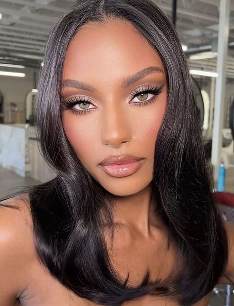 Dark Features Makeup, Evening Makeup Looks Night, Makeup Looks Night, High Contrast Makeup, Medium Contrast Makeup, Seductive Makeup, Formal Makeup, Full Glam, Brown Skin Makeup