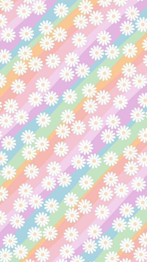 Rainbow Daisy Wallpaper, Fun Backgrounds Wallpapers, May Background Wallpapers, Carpet Ideas 2023, Fun Backgrounds, Rainbow Color Background, Daisy Background, Rainbow Daisy, Calendar Background