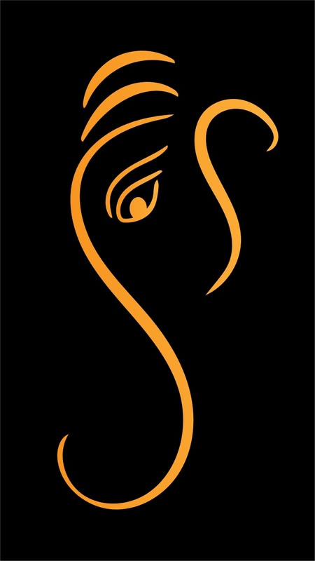 Simple Vinayagar Drawing, Ganesha Silhouette, Lord Ganesha Wallpapers, Ganesh Logo, Pitch Black Background, Ganesh Ji Wallpaper, Wallpapers God, Ganesh Chaturthi Festival, Wallpaper 2022