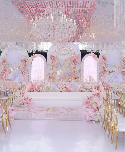 Pastel Wedding Reception Decoration, Pastel Debut Theme, Marble Wedding Decor, Pastel Reception, Uganda Wedding, 18th Debut, Cherry Blossom Wedding Theme, Debut Theme, Baby Pink Wedding