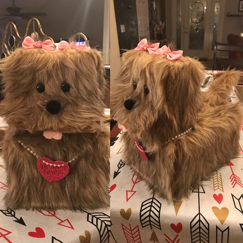 Mop Dog Valentine Boxes, Shaggy Dog Valentines Boxes, Dog Valentines Day Box Ideas, Golden Retriever Valentine Box Ideas, Valentines Boxes Animals, Puppy Valentine Box Ideas, Poodle Valentines Boxes, Most Creative Valentine Boxes, Puppy Dog Valentine Box Ideas