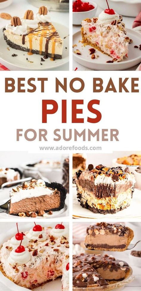 The ultimate collection of tried & tested family favorite no bake pie recipes. These no bake pie recipes are so quick & easy to make. No bake pies with graham cracker crust | Summer pie recipes Frozen Pie Recipes, Pies With Graham Cracker Crust, No Bake Pie Recipes, Graham Cracker Crust Dessert, Graham Cracker Crust Pie Recipes, Desserts For Summer, Pies Easy, Lime Cake Recipe, Summer Pie Recipes