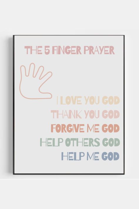 Click Here Sunday Class Crafts, Classroom Prayer Corner, 5 Finger Prayer For Kids, Opening Prayer For Class, Sunday School Rules, Preschool Prayer, Sunday School Posters, 5 Finger Prayer, Preschool Class Rules