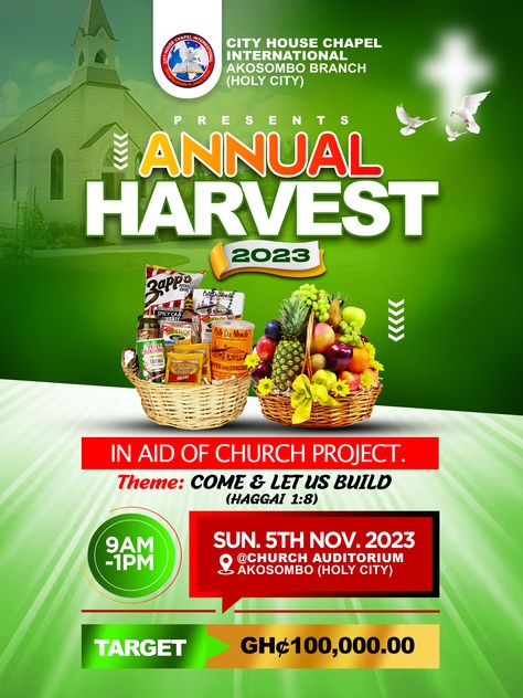 CHURCH FLYER Annual Harvest Banner Design, Agriculture Flyer Design, Harvest Banner Design, Church Harvest Flyer Design, Annual Harvest Flyer, Harvest Flyer Design, Harvest Background, Event Poster Design Inspiration, Church Background