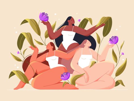 Body Images, Spring Illustration, Simple Illustration, People Illustration, Female Body, Flat Illustration, Illustration Character Design, Editorial Illustration, Art Abstrait