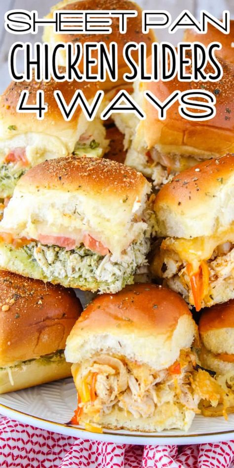 Chicken Philly Sliders Hawaiian Rolls, Easy Chicken Sliders Recipes, Gyro Sliders Recipes, Marry Me Chicken Sliders, Deli Chicken Sliders, Shredded Chicken Sliders Recipes, Chicken Cheesesteak Sliders, Chicken Sliders Recipes Simple, Chicken Slider Recipes Kings Hawaiian