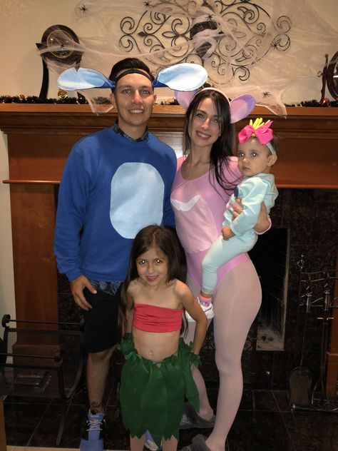 Lilo And Stitch Halloween Costume Family, Angel Lilo And Stitch Costume, Stitch And Angel Costume Couple, Pink Stitch Costume, Stitch Family Costume, Lilo And Stitch Family Costume, Scrump Costume, Lilo And Stitch Costume Kids, Stitch And Angel Costume