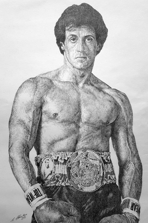 Sylvester Stallone in Pencil by Steven Streetin Rocky Balboa Drawing Pencil, Sylvester Stallone Drawing, Rocky Balboa Drawing, Rocky Drawing, Rocky Film, Skateboard Photos, Tattoo Coloring Book, Boxing Posters, Graphite Art