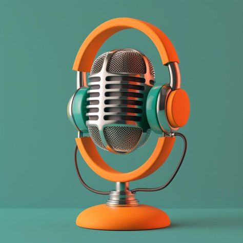 Photo 3d podcast fun simple and modern d... | Premium Photo #Freepik #photo Podcast Icon, Podcast Microphone, Icon Animation, Father Daughter Photography, Daughter Photography, Podcast Logo, Video Mockup, Traffic Light, Card Banner