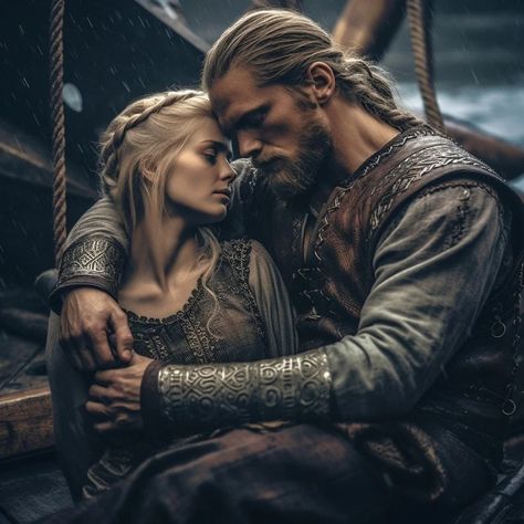 Warrior Couple, Viggo Grimborn, Viking Couple, Suzanne Wright, Viking Family, Viking Warrior Men, Swedish Vikings, Viking Aesthetic, Medieval Romance