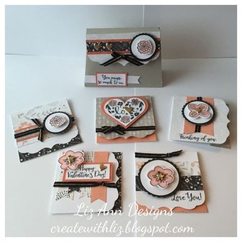 Charlotte Card Holder with Matching 3x3 Cards | Create with Liz | Bloglovin’ Homemade Card Designs, 3x3 Cards, Mini Note, Close To My Heart Cards, Valentine Love Cards, Ctmh Layouts, Heart Ideas, Pop Box, Mini Cards