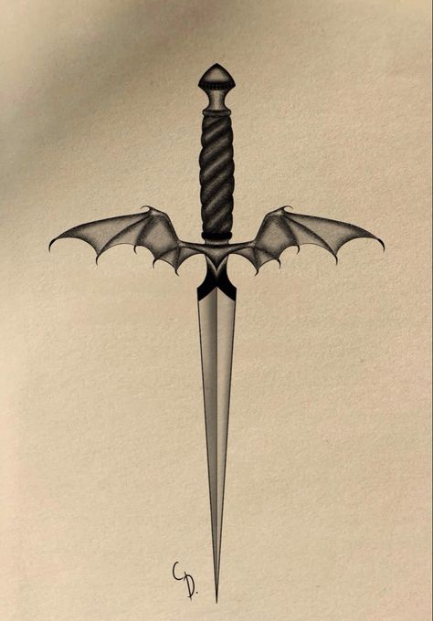 gothic dagger dolch tattoo inspiration ideas tattoo ideen tattoo flash dark tattoos alternative tattoo tattoos Swords Gothic Tattoo, Bat Dagger Tattoo, Dragon And Dagger Tattoo, Gothic Dagger Tattoo, Dagger Back Tattoo, Dragon Dagger Tattoo, Skull Dagger Tattoo, Vampire Tattoo Ideas, Occult Tattoos