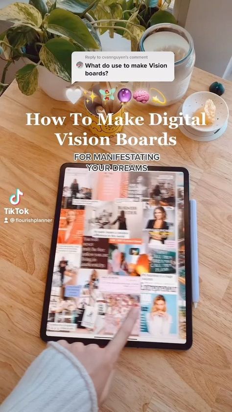 How To Make Digital Vision Boards on Your iPad | Ipad tutorials, Digital vision board, Ipad hacks Using Ipad For Business, Ipad Journaling Apps, Ipad Journaling Goodnotes, Vision Board On Ipad, Ipad Planner Apps, Vision Board Ipad, Ipad Uses, Ipad Journaling, Flourish Planner