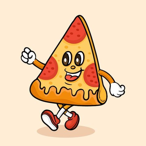 Free vector hand drawn pizza cartoon ill... | Free Vector #Freepik #freevector #cartoon-illustration #food-character #cartoon #cute-character Pizza Cartoon Illustrations, Food Character Design, Cartoon Drawing Images, Food Character, Pizza Cartoon, Pizza Drawing, Emoji Nails, Cute Pizza, Cake Drawing