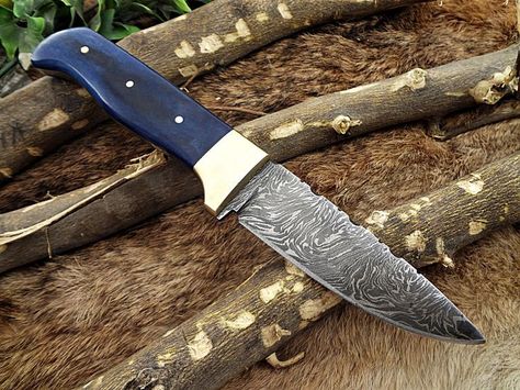 Skinner Knife, Damascus Steel Knife, Knife Sharpening, Hunting Knife, Leather Sheath, Damascus Steel, Damascus, Hand Forged, Carbon Steel