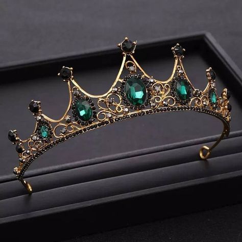 Green Tiara, Crown Bridal Hair, Crystal Crowns, Crown Headdress, Hair Tiara, Crystal Crown Tiaras, Queens Tiaras, Crystal Crown Wedding, Green Princess