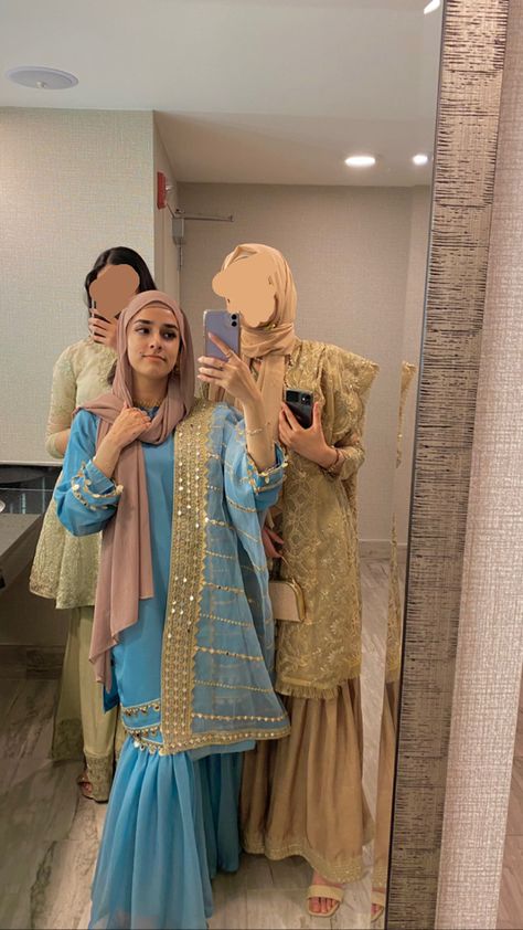 Hijabi Outfits For Wedding, Hijabi Desi Wedding Outfits, Pakistani Hijabi Outfit, Pakistani Hijabi Girl, Hijabi Desi Outfit, Desi Hijabi Outfits, Desi Hijabi, Cousins Funny, Hijabi Ootd