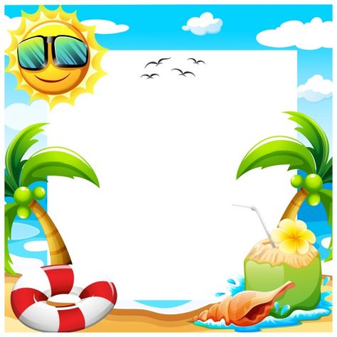 More than a million free vectors, PSD, photos and free icons. Exclusive freebies and all graphic resources that you need for your projects Kids Beach Party, Summer Kids Party, Summer Deco, Project Life Cards, Kids Background, Fruit Wallpaper, Invitation Background, Beach Frame, Background Design Vector