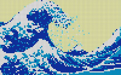 Alpha pattern #46511 | BraceletBook Ocean Wall Hanging, Make Friendship Bracelets, Crochet Bedspread Pattern, Pixel Crochet, Pixel Art Grid, Pattern Cross Stitch, Tapestry Crochet Patterns, Pola Kristik, Cross Stitch Bookmarks