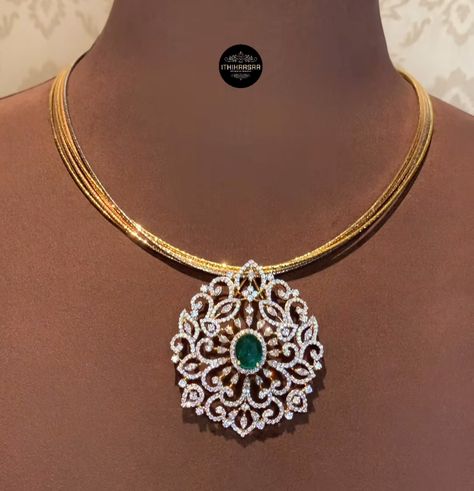 Italian Kante Necklace, Diamond Pendent Set Design, Kanti Necklace Designs, Kante Gold Necklaces, Diamond Pendent Set, Kanti Necklace, Fashion Jewelry Necklaces Gold, Italian Chain, Gold Jhumka Earrings