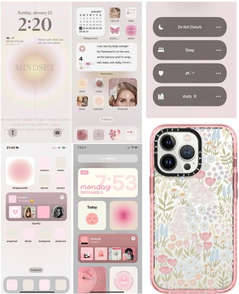 Iphone Widgets Aesthetic Pink, Clean Pink Aesthetic, Pink Iphone Theme, Phone Themes Aesthetic, Pink Phone Theme, Organize Phone Apps, Ipad Organizer, Hacks And Tips, Iphone Life Hacks