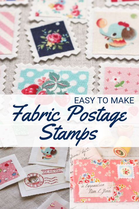 Fabric Postage Stamps – Sewing With Scraps Sewing With Scraps, Postage Stamps Crafts, Crafts 2023, Envelope Pattern, Postage Stamp Quilt, Fabric Envelope, Scrap Fabric Crafts, Scrap Fabric Projects, Fabric Postcards