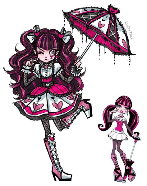 Draculaura And Elissabat, Draculaura Nails, Draculaura Redesign, Scene Core Wallpaper, Monster High Designs, Monster High Gen 3, Monster High Ocs, Hachi Nana, Monster High Aesthetic