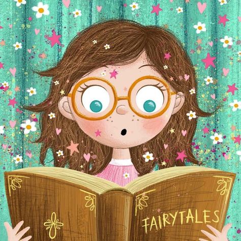 Illustration Art Kids, Magical Book, Reading Art, Book Illustration Art, Animal Illustrations, Reading A Book, Girl Reading, Whimsical Illustration, Illustration Girl