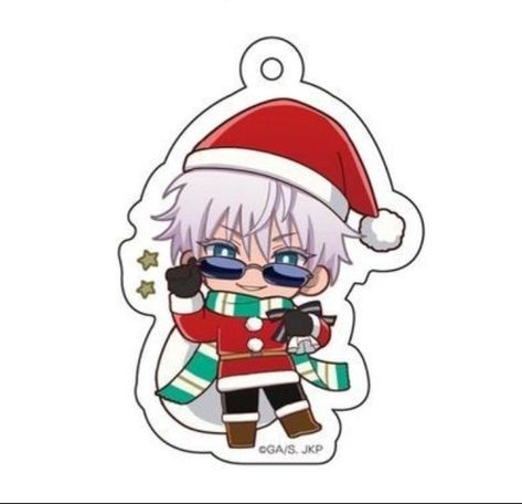 Anime X Christmas, Gojo Satoru Christmas Icon, Cute Christmas Icons Anime, Gojo Christmas Fanart, Jujutsu Kaisen Christmas Wallpaper, Gojo Satoru Christmas Pfp, Gojo With Santa Hat, Jujutsu Kaisen Christmas Pfp, Jujutsu Kaisen Christmas Icons