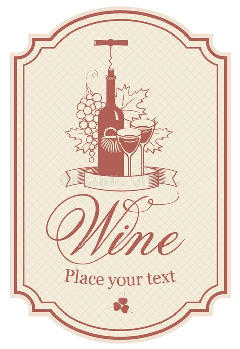 Label for wine vector illustration Wine Label Illustration, Wine Bottle Logo, Wine Label Inspiration, Wine Logo Design, Wine Vector, Wine Bottle Label Template, Wine Bottle Packaging, Vintage Wine Label, Wine Bottle Label Design