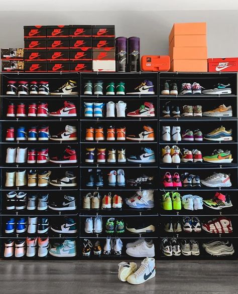 Big collection : Sneakers Sneaker Head Closet, Sneaker Closet, Sneakerhead Room, Sneaker Displays, Sneakers Wallpaper, Closet Shoes, Shoe Room, Inspiration Wallpaper, Shoes Wallpaper