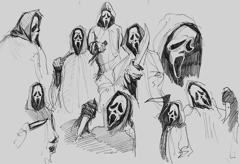 Ghostface Drawing, Small Drawing, Horror Drawing, Horror Villains, Slasher Movies, Horror Movie Icons, Eyes Drawing, Horror Movie Art, Drawing Simple