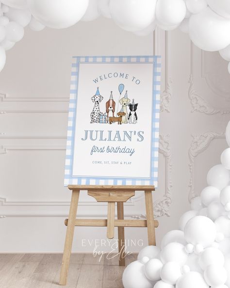 Let’s Pawty! Puppy Dog Blue Gingham Birthday Collection 🐾🦴 Do-It-Yourself Digital Templates — Ready to edit, download and print in just a few minutes! Find us on www.everythingbyelle.com ♡ . . . #letspawty #puppyinvitation #doginvitation #puppyparty #puppytheme #firstbirthdayparty #1stbirthdayparty #1stbirthdayinvitation #invitation #birthdayinvitation #gingham #boyfirstbirthday #boy1stbirthday #templett #diytemplate #diyinvitation #everythingbyelleco #puppysign #welcomesign Preppy Boy, Link Edit, Pet Party, Mobile Editing, Puppy Birthday Parties, Birthday Welcome Sign, Puppy Birthday, Blue Birthday, Dog Party