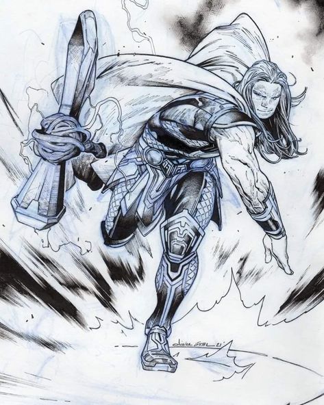 Olivier Coipel, Comic Book Art Style, Comic Book Style, Comic Styles, Comic Books Art, Pencil Art, Thor, Fantasy Art, Comic Books